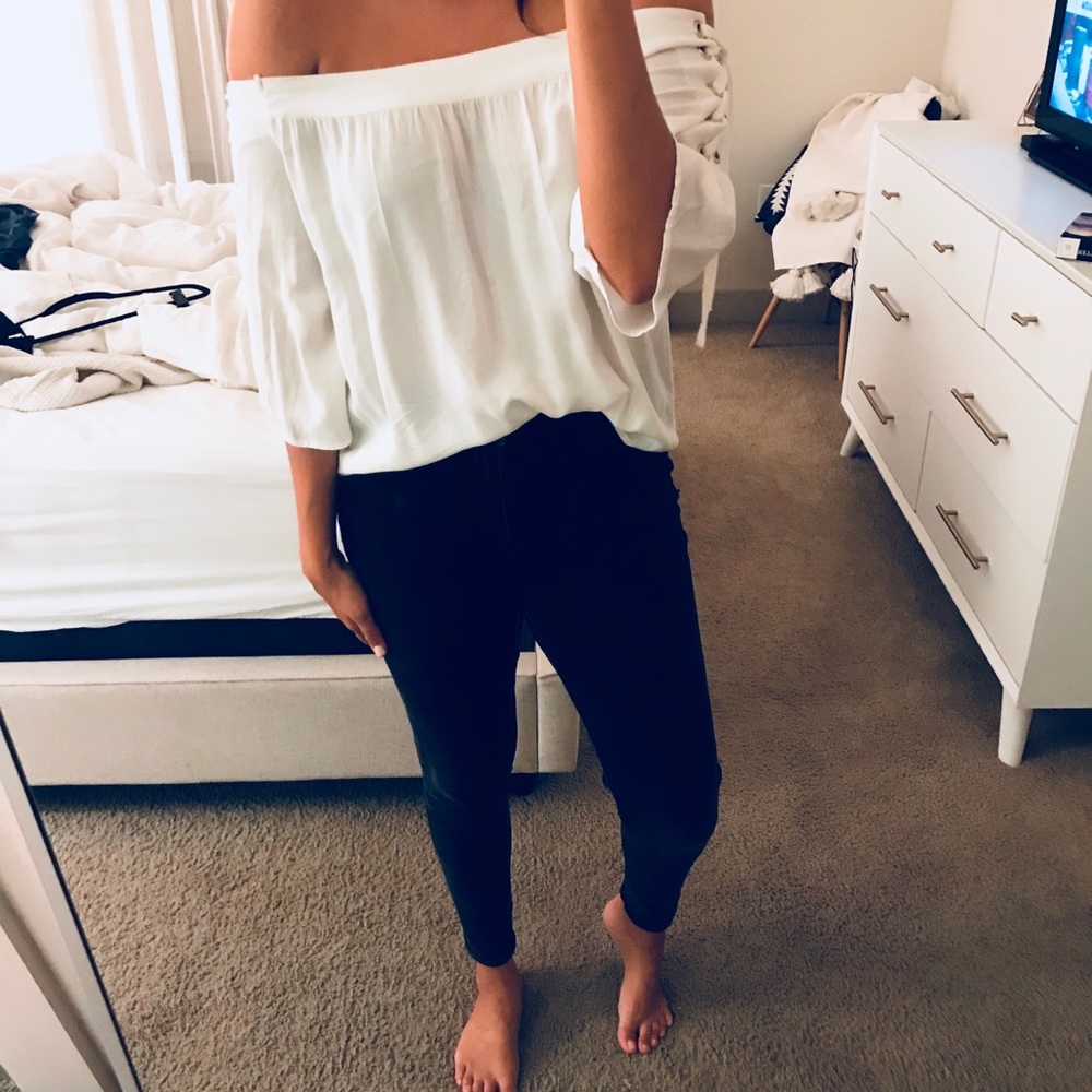 Off the shoulder tie detail top - Forever 21